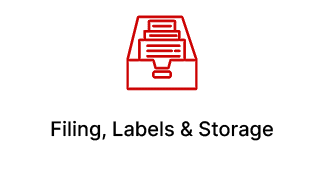Filing, Labels and storage icon